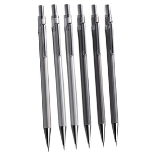 得力金属自动铅笔0.7小学生用金属笔杆重手感不断芯低重心2b绘图绘画二三年级儿童小学生2比活动自动笔