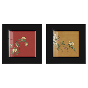 法式中古风客厅装饰画喜上眉梢餐厅挂画复古高级感小众玄关墙壁画