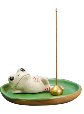 创意佛系陶瓷小青蛙摆件