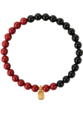 朱砂黑玛瑙本命年招财手串