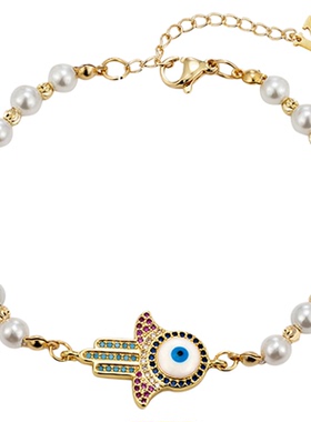 KREAM 法蒂玛之手贝珠手链男嘻哈女同款欧美潮流