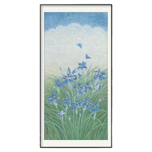 【底价捡漏】清华美院 姜沛【蓝蝶翩跹】限量数码版画花卉装饰