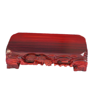 b043长方形大型石头奇石底座泰山石摆件实木根雕盆景托架可挖槽