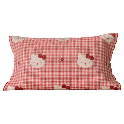 Kitty猫|纯棉格纹卡通枕巾