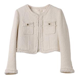 西町村屋气质小香风拉毛外套女装秋冬新款时尚短款上衣XA9D10041