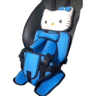非机动车用 电动三轮车儿童座椅简易车载婴儿宝宝卡通猫坐垫固定