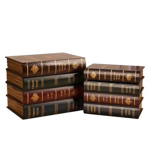 美式书本假书摆件模型装饰复古仿真书高级书柜书籍旧书假书本道具