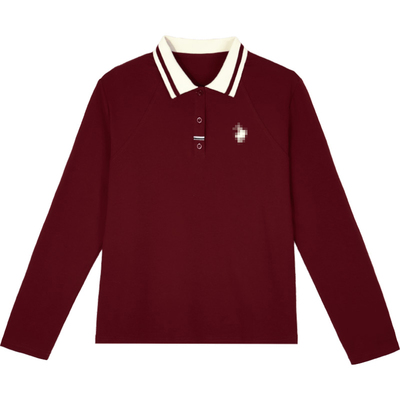 翻领长袖t恤女秋季洋气单穿上衣