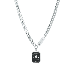 好运铭牌钛钢男士项链男款潮流高级感夏日锁骨链男生潮牌百搭配饰