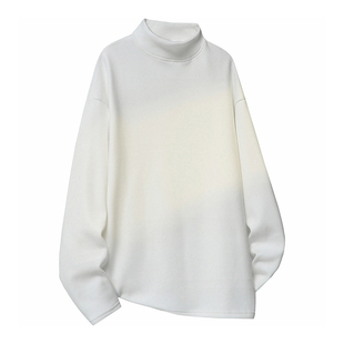 德绒打底衫男款内搭长袖t恤秋冬加绒半高领白色内衬高级感卫衣男