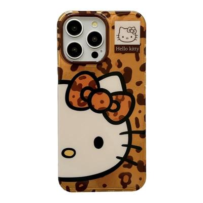 韩系美拉德棕HelloKitty适用苹果15手机壳iPhone16ProMax新款15pro防摔13女款小众12可爱14pro全包手提保护套