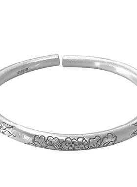 9999纯银古法手镯小众实心银饰品