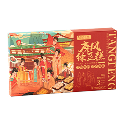 西安饭庄唐风绿豆糕中式糕点心