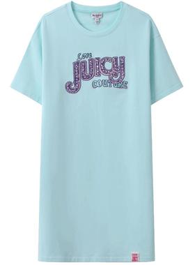 Juicy Couture橘滋连衣裙女夏季新款多巴胺穿搭美式显瘦短袖裙子