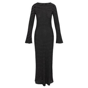 RealisationPar 连衣裙喇叭袖长袖波点真丝长裙 The Gia