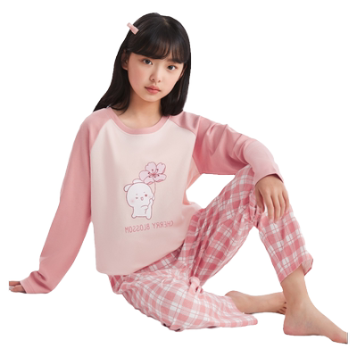 【热销睡衣】猫人小女孩纯棉睡衣