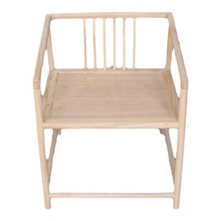 北榆木新中式实木白茬家具白胚白坯圈椅太师椅餐椅茶椅休闲主客椅