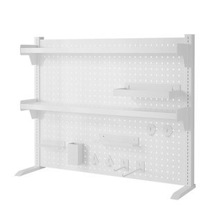 桌面洞洞板书架立式金属配件学生办公免打孔书桌电脑桌收纳置物架