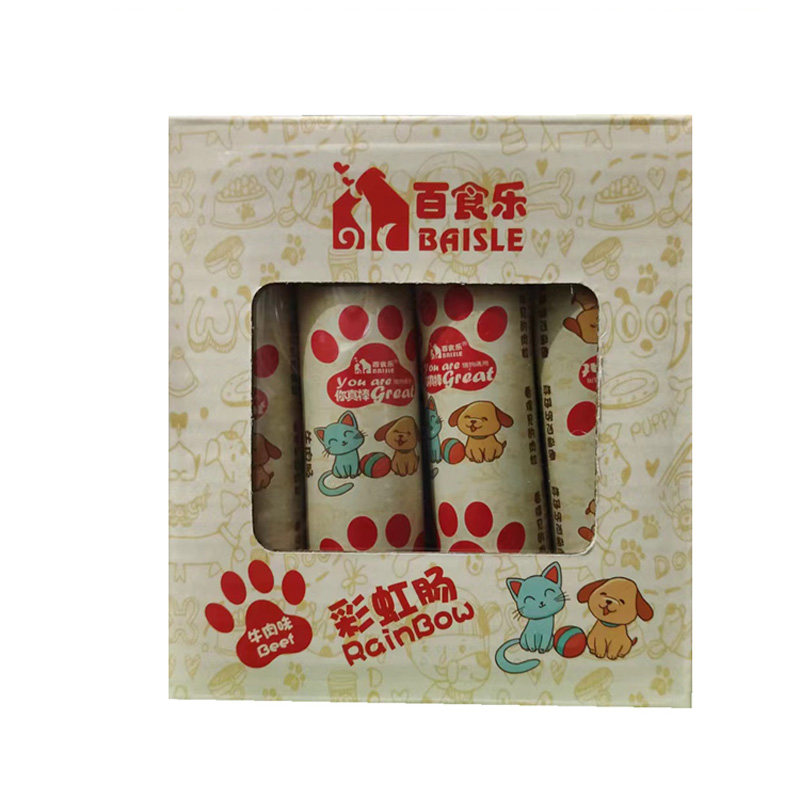 百食乐彩虹肠犬猫通用营养火腿肠