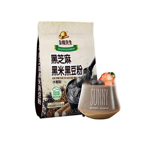 五谷杂粮代餐粉黑芝麻谷黑豆物膳食纤维饱腹感冲饮即食全营养早餐