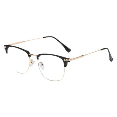 半框近视眼镜框男款可配度数镜片眉线框斯文配防蓝光眼睛痞帅眼镜