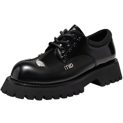 MIO米奥春款复古乐福鞋小皮鞋暗黑雅痞牛津鞋时尚学院风女单鞋