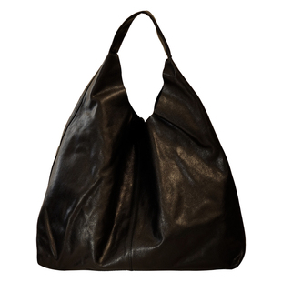 TEYEJI小众暗黑托特包头层油蜡牛皮慵懒风大容量单肩腋下包hobo包