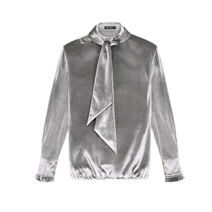 银砾 复古百搭套头半高领合身打底丝绒衬衫 山谷少年原创设计男装