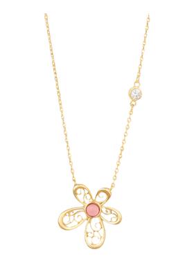 兰术银闪O链女花花项链新中式