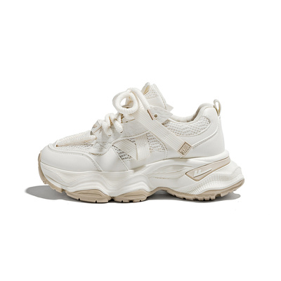 小白鞋女2024新款厚底老爹鞋子女