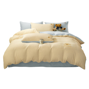 TeenieWeenie米色冬季加厚公主风牛奶绒被套单件珊瑚绒法兰绒被罩