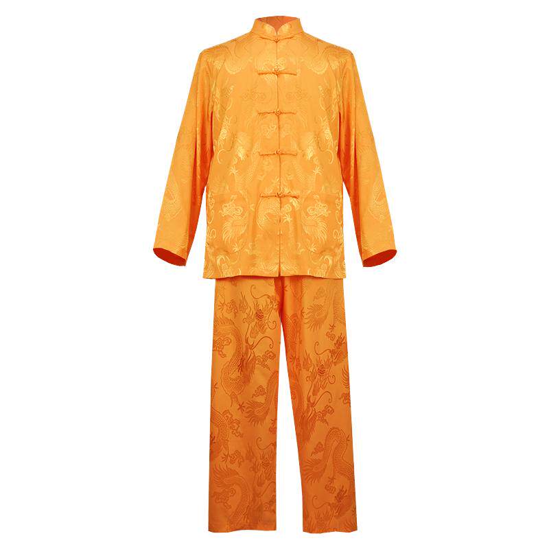 夏季中老年桑蚕丝太极服男女套装