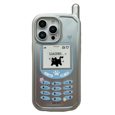 适用苹果手机壳电镀猫咪大哥大