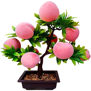 仿真绿植塑料假花假水果树苹果桃子树樱桃佛前花供花佛堂供佛用品