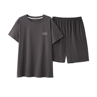 雅鹿睡衣男款纯棉短袖夏天薄款宽松大码可外穿家居服套装2026新款