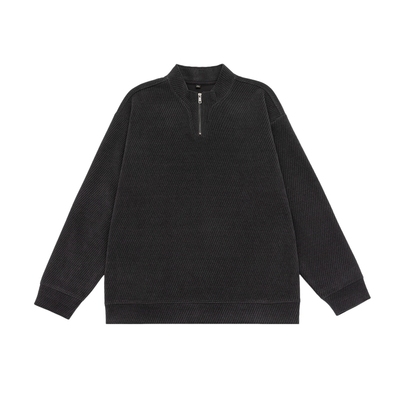 美式半高领拉链重磅宽松卫衣