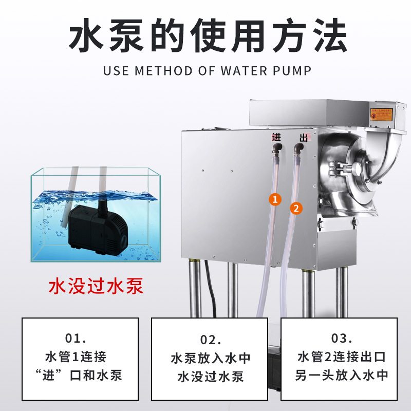 百信水冷分级中药材粉碎机超细流水式连续投料磨粉机商用打粉机器
