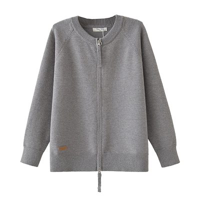 大码针织衫女外套双拉链开衫毛衣