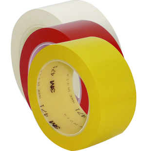 3m471地板面专用胶带5S定位标识斑马线黑黄白彩色警戒pvc警示胶带