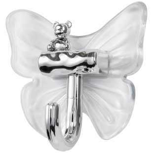 奶油风挂钩免打孔强力无痕粘钩透明轻奢可爱蝴蝶卫生间厨房浴室钩