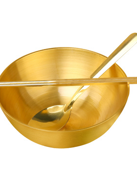 金饭碗铜勺子铜家用加厚餐具摆件