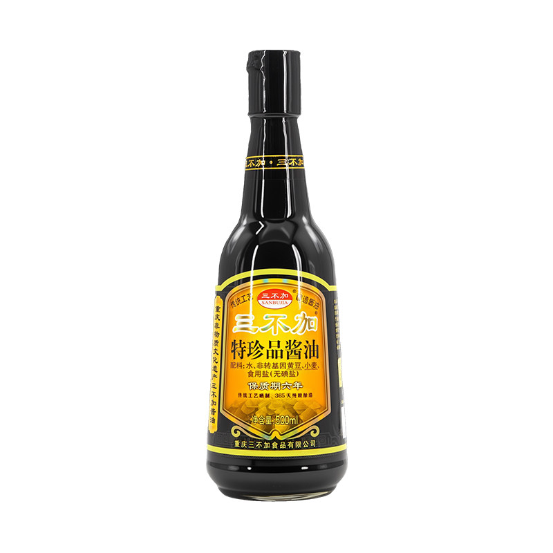 三不加手工古法酱油黄豆酿造特级