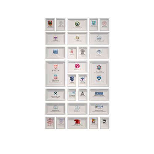 世界名校LOGO照片墙装饰哈佛牛津清华剑桥大学校徽培训班相框挂画