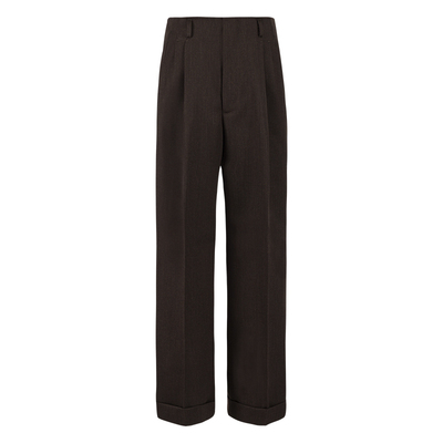 CULTUM50羊毛斜纹免熨烫双褶西裤