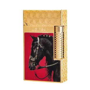 Lubinski鲁宾斯基朗声格兰德雪茄打火机双火焰切换送皮套火石