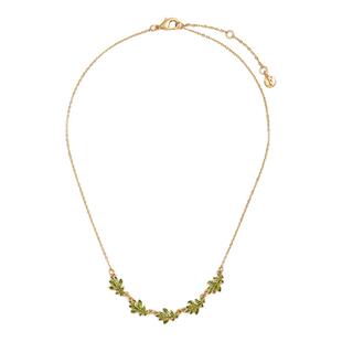 Fable橡树叶叶子珐琅彩项链锁骨链女毛衣链小众设计闺蜜女友礼物