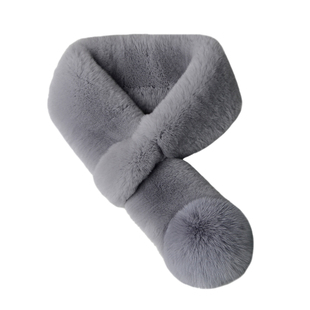 真獭兔毛围巾女冬季加厚保暖双面百搭皮草脖套护颈狐狸毛毛绒围脖