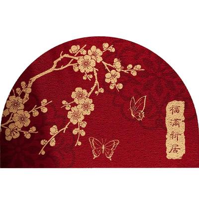 半圆丝圈红色入户门地垫PVC防滑脚垫刮泥除尘免洗地毯大门口门垫