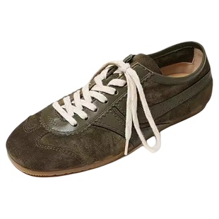 割草机老k 橄榄绿阿甘鞋德训鞋 系带平底运动鞋女休闲鞋 超级好穿