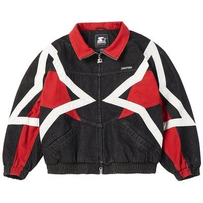 Starter男女同款拼接牛仔外套